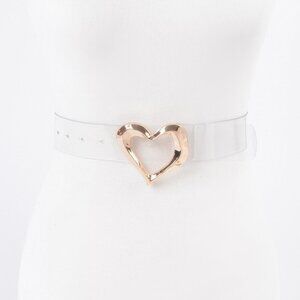 Heart Shape Metal Buckle Clear Belt